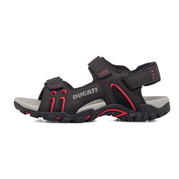 Sandali neri da uomo con logo laterale Ducati, Brand, SKU m141000421, Immagine 0